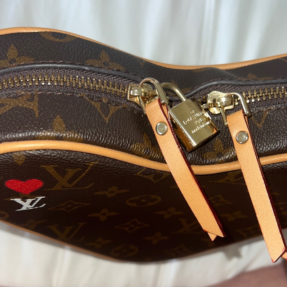 Louis Vuitton Heart-Shaped Monogram Crossbody Bag with Red Accent - Picture 11 of 17